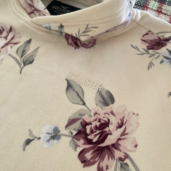 Hollister hoodie sweatshirt floral cream - Picture 10 of 12